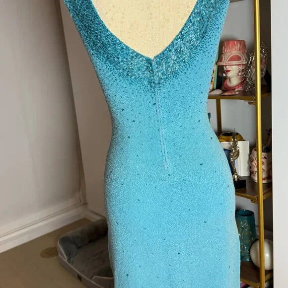 1960s GENE SHELLY beaded knit dress Size M